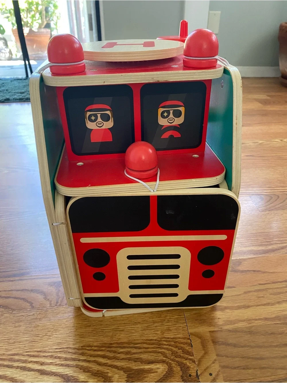 Vintage FAO Schwarz Wooden Fire Department Toy Truck